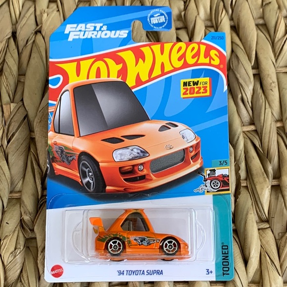 Hot Wheels 94 Toyota Supra Tooned Car Fast & Furious Orange Car Hotwheels 🆕 1994 - Picture 1 of 9